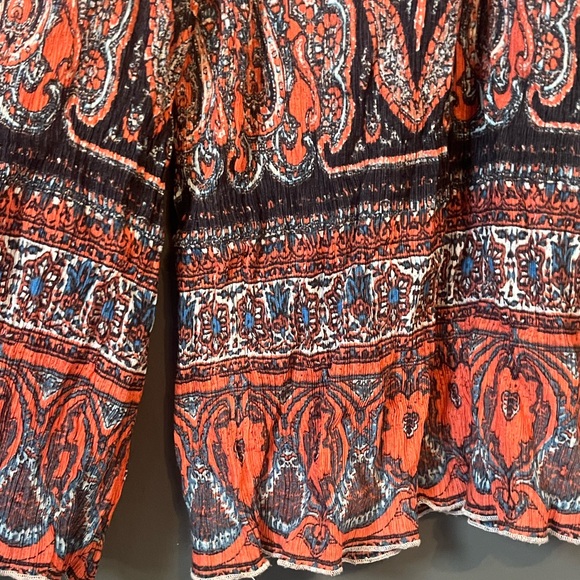 Free People Cream and Red Flowy Pants - Picture 2 of 7